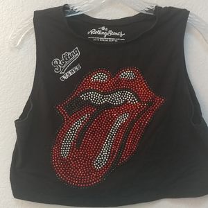 Rolling Stones sequined crop top